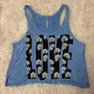 Blue Love Floral Crop Top